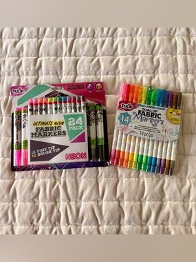 Neon & Dual-Tip Fabric Markers Set - Assorted Neon Colors